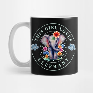 this girl loves elephant cute baby colorful elephant Mug